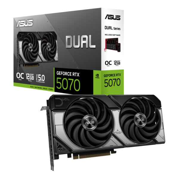 TARJETA DE VIDEO ASUS (DUAL-RTX5070-O12G) 192BIT, PCI-E 5.0,HDMI,3*DP,DUAL FAN