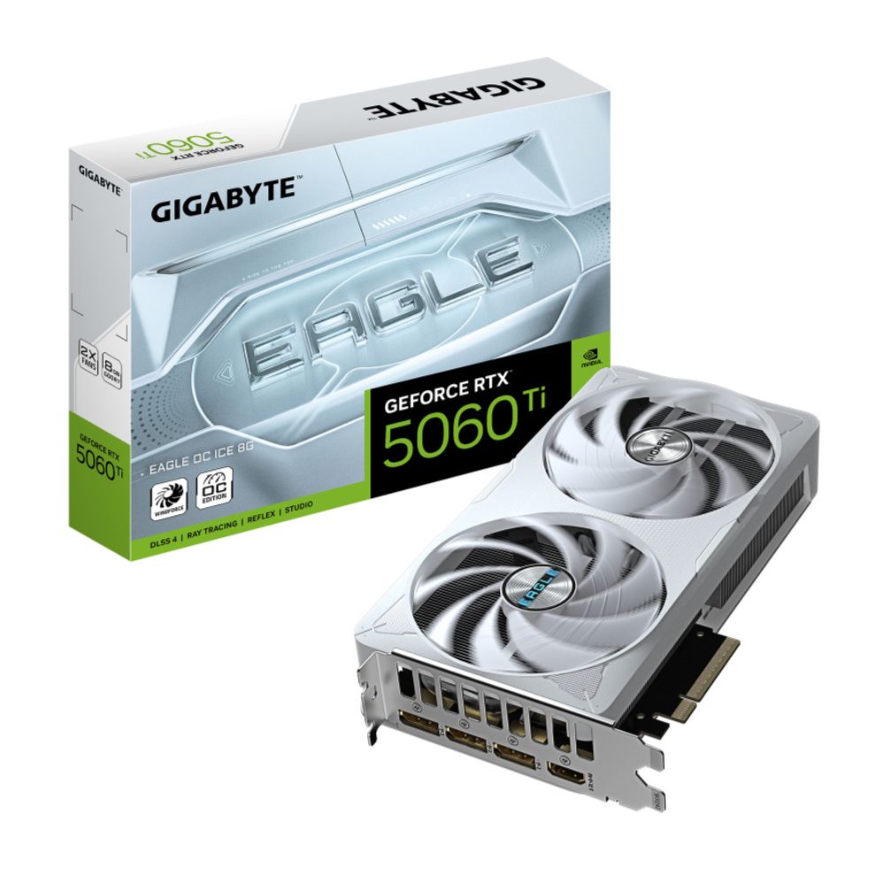 TARJETA DE VIDEO GIGABYTE (GV-N506TEAGLEOC ICE-8GD) RTX 5060TI,8GB GDDR7,PCIE 5.0,HDMI,3*DP,2 FAN