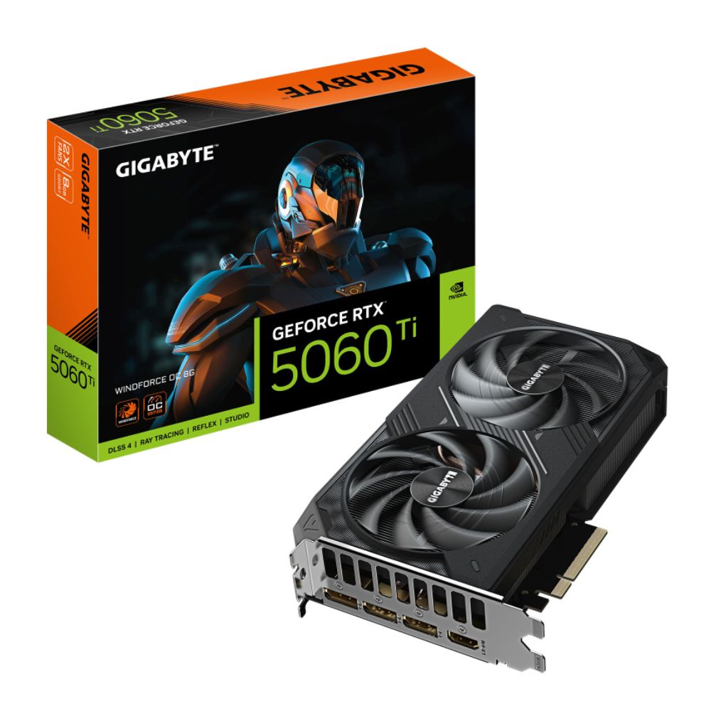 TARJETA DE VIDEO GIGABYTE (GV-N506TWF2OC-8GD) RTX 5060TI,8GB GDDR7,PCIE 5.0,HDMI,3*DP,2 FAN