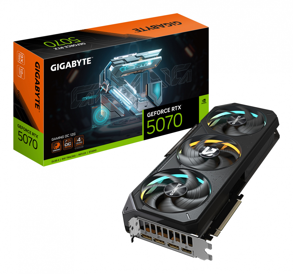TARJETA DE VIDEO GIGABYTE (GV-N5070GAMING OC-12GD) RTX 5070, 12GB GDDR7,PCIE 5.0,1*HDMI,3*DP, 3 FAN