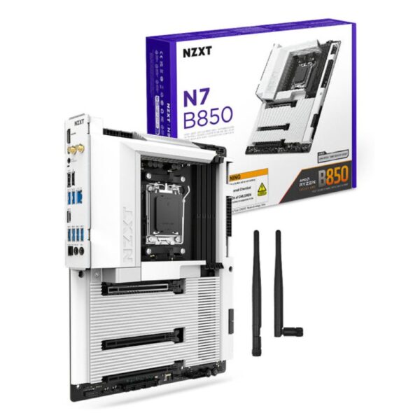 MOTHERBOARD NZXT (N7-B85XT-W1 ) N7 B850, AMD AM5, WI-FI, CUBIERTA BLANCA