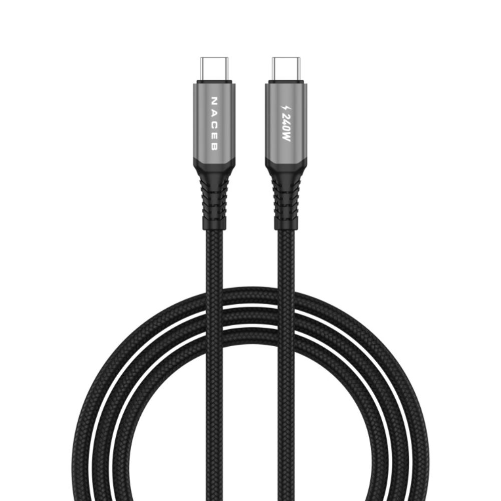 CABLE NACEB (NA-0142) USB TIPO-C A TIPO-C, 240W, 1 METRO