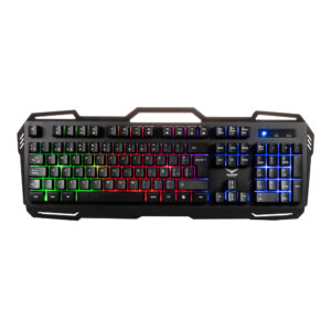 TECLADO MECANICO NACEB (NA-0967) MEMBRANA, MULTICOLOR, 105 TECLAS, METAL-PVC, USB A, NEGRO