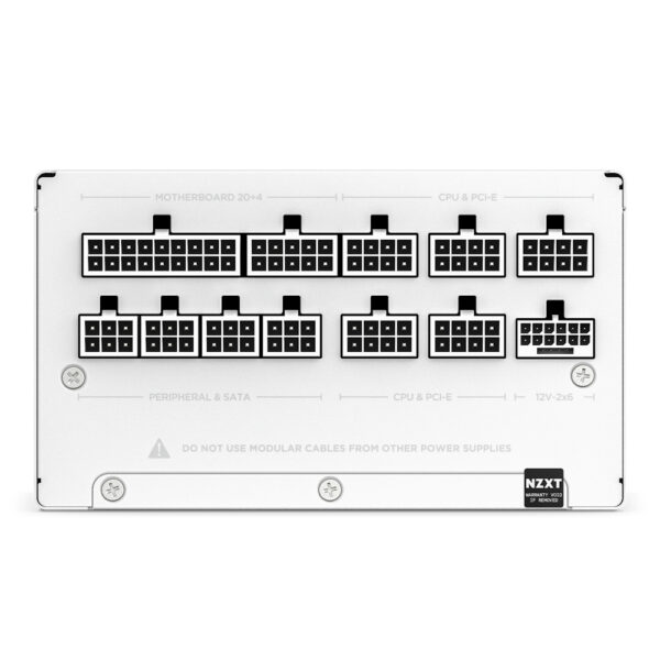 FUENTE DE PODER NZXT (PA-8G2BW-US) 850W 80 PLUS GOLD, C850, ATX 3.1, FULL MODULAR, BLANCO - Imagen 5