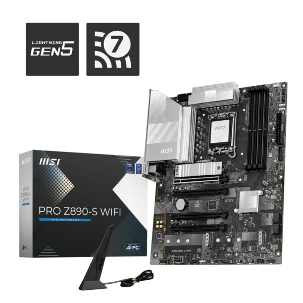 MOTHERBOARD MSI (PRO Z890-S WIFI) SOCKET 1851, 4*DDR5 9200, HDMI, DP, THUNDEBOLT, 4*M.2, ATX