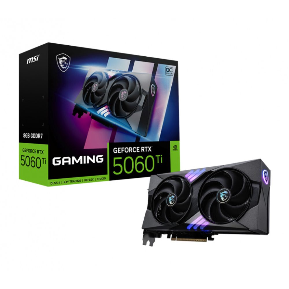 TARJETA DE VIDEO MSI (RTX 5060 TI 8G GAMING OC) 8GB GDDR7, 2662 MHZ, 1*HDMI, 3*DP