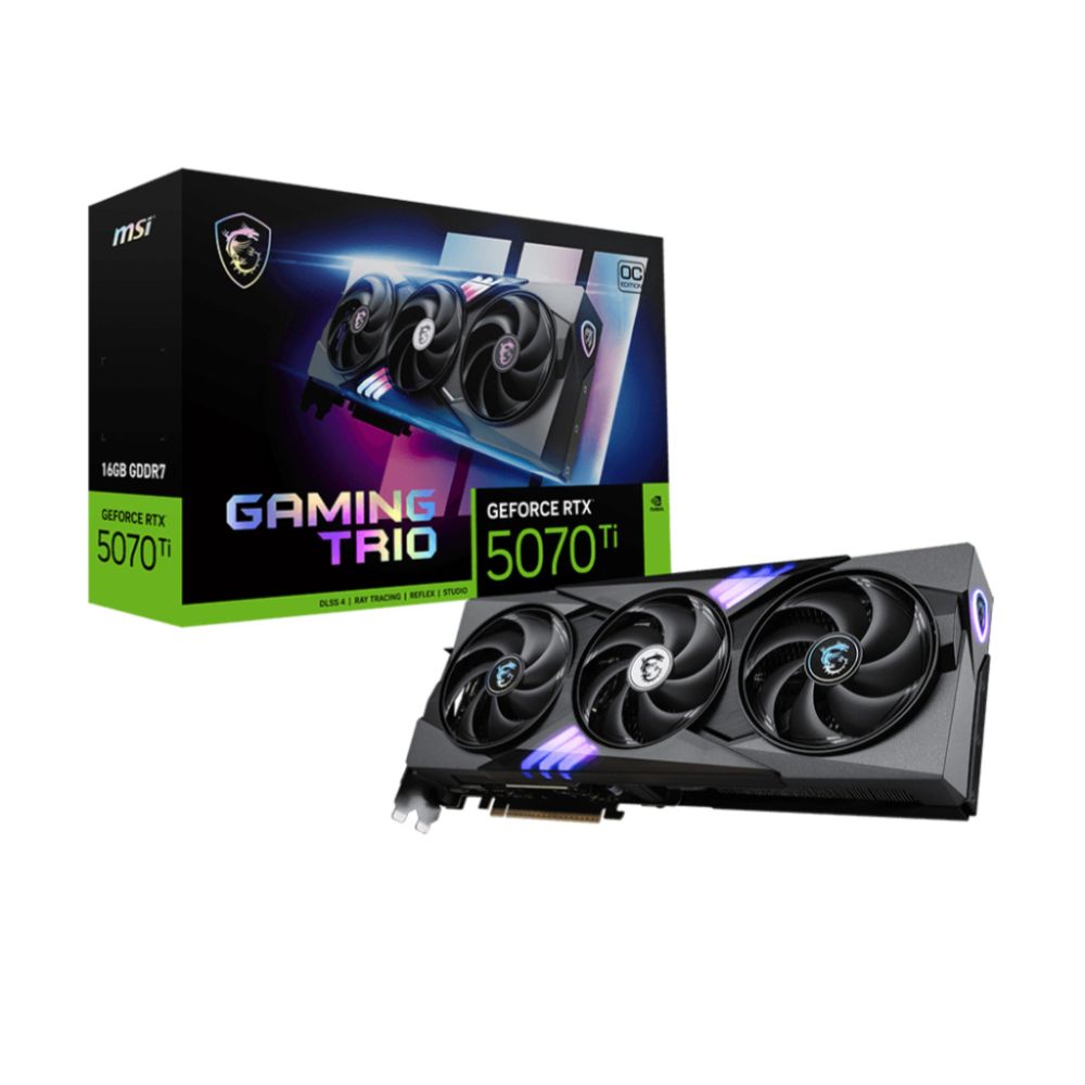 TARJETA DE VIDEO MSI (RTX 5070 TI 16G GAMING TRIO OC) 16GB GDDR7, 2580 MHZ, 1*HDMI, 3*DP