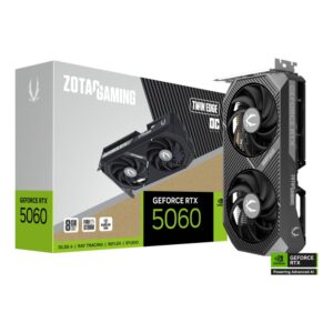 TARJETA DE VIDEO ZOTAC (ZT-B50600H-10M) RTX 5060 TWIN EDGE OC 8GB GDDR7,2527 MHZ,PCIE 5,HDMI,3*DP,2*FAN