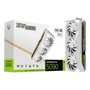 TARJETA DE VIDEO ZOTAC (ZT-B50900Q-10P) RTX 5090 SOLID OC WHITE EDITION 32GB GDDR7, PCIE 5,3*FAN