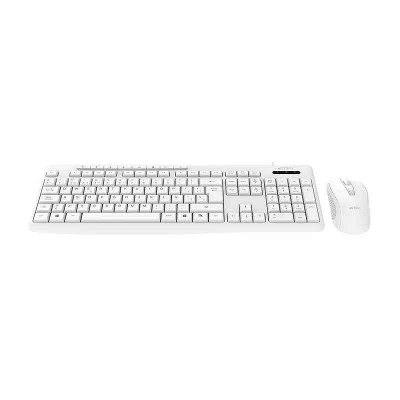 KIT TECLADO Y MOUSE ALAMBRICO ACTECK (AC-941792) CREATOR PRIME MK455 USB 105 TECLAS 1600DPI BLANCO - Imagen 2