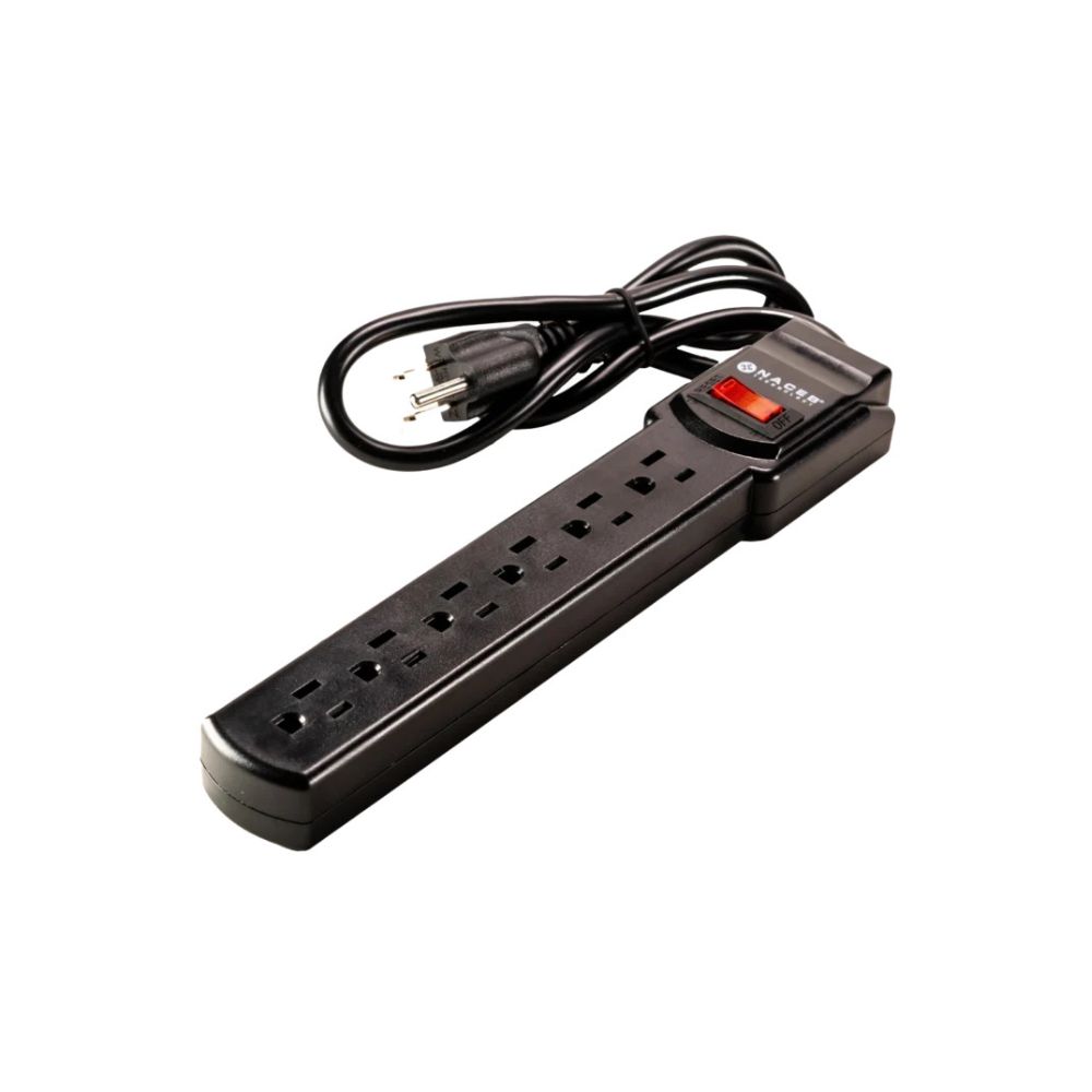 SUPRESOR DE PICOS NACEB (NA-0706) BARRA, 6 CONTACTOS, MAX. 1875 WATTS, CON SWITCH DE REINICIO - Imagen 3