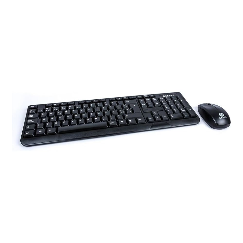 KIT 2 EN 1 NACEB (NA-426) TECLADO Y MOUSE, INALAMBRICOS RF, 1600 DPI, RESISTENTE AL AGUA, NEGRO