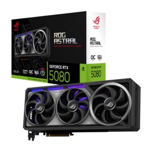 TARJETA DE VIDEO ASUS (ROG-ASTRAL-RTX5080-O16G-GAMING) 16GB GDDR7, 192BIT, PCI-E 5.0 2*HDMI 3*DP1.4A TRI FAN