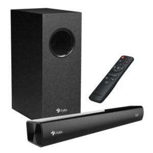 BARRA DE SONIDO STYLOS (STAB210B) 40W, AUX, BT, HDMI, USB, NEGRO