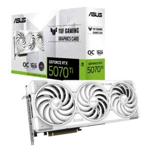 TARJETA DE VIDEO ASUS (TUF-RTX5070TI-O16G-WHITE-GAMING) 16GB GDDR7, 256BIT, PCI-E 5.0 2*HDMI 3*DP2.1B TRI FAN