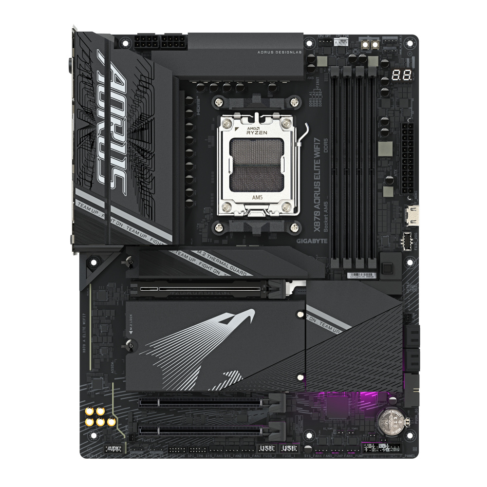 MOTHERBOARD GIGABYTE (X870 A ELITE WIFI7) SOCKET AM5 4*DDR5 5200MHZ HDMI WIFI BT 5.4.ATX - Imagen 2