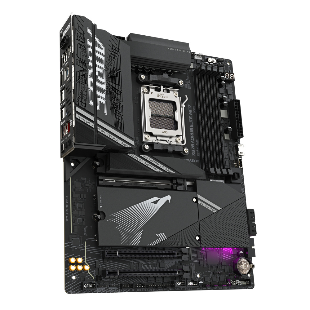 MOTHERBOARD GIGABYTE (X870 A ELITE WIFI7) SOCKET AM5 4*DDR5 5200MHZ HDMI WIFI BT 5.4.ATX - Imagen 3