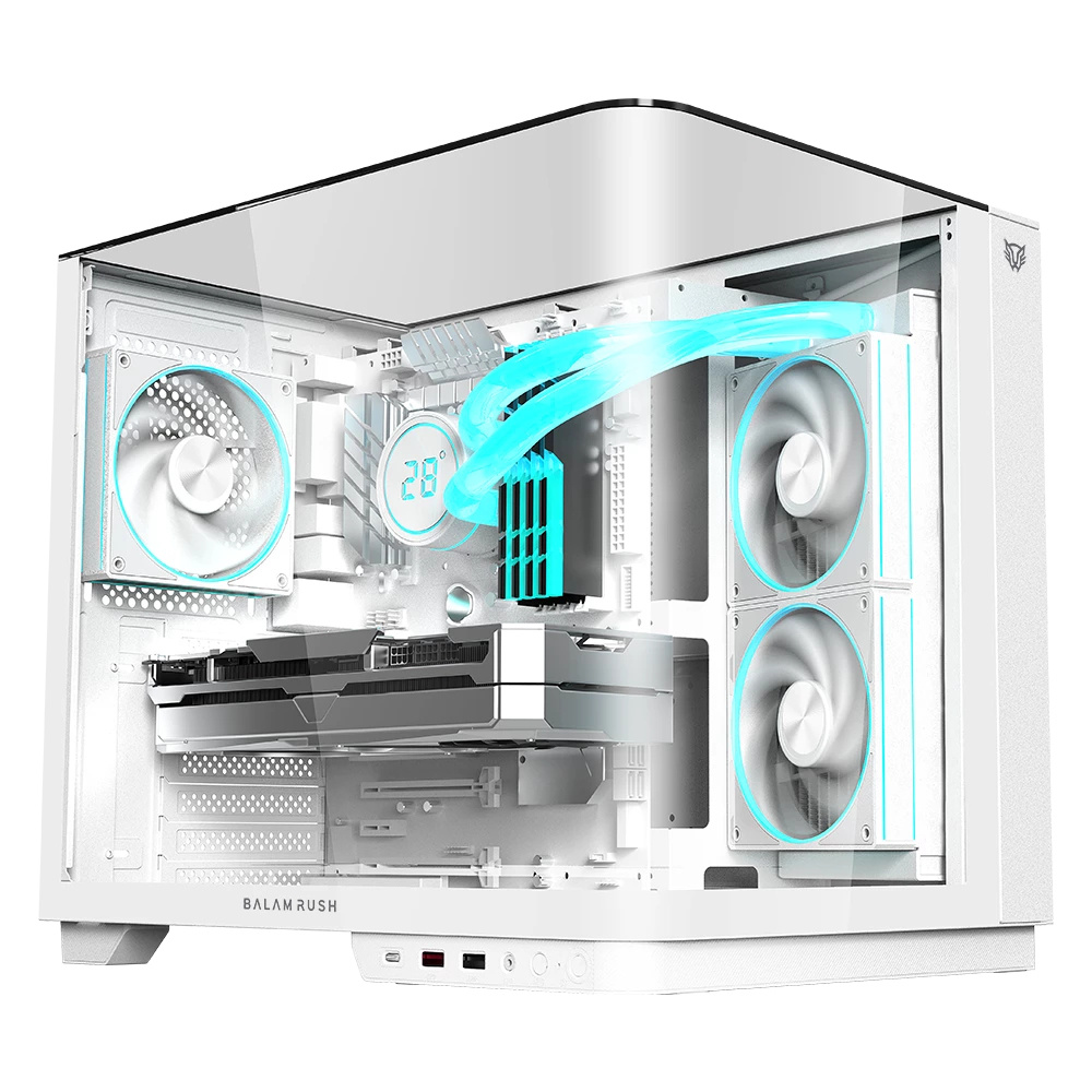 Gabinete Gamer Balam Rush Curve 6800 Media Torre ATX Micro ATX Mini ITX Blanco BR-941587