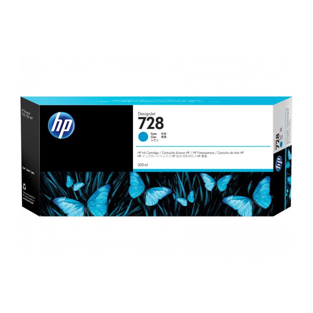 CARTUCHO DE TINTA HP DESIGNJET 728 DE 300 ML, CIAN F9K17A