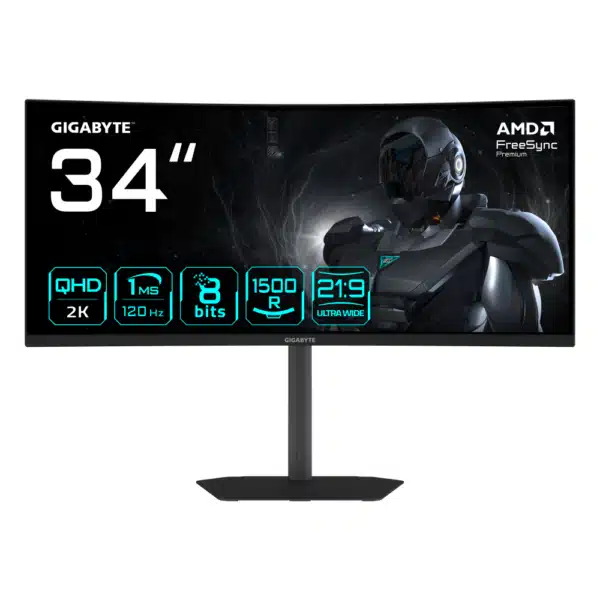 MONITOR GIGABYTE CURVO GAMING34P VA WQHD 3440 x 1440 120HZ 2HDMI 1DP ...