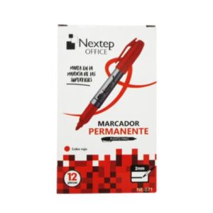 MARCADOR PERMANENTE NEXTEP PUNTO FINO 2MM ROJO C/12 PZAS