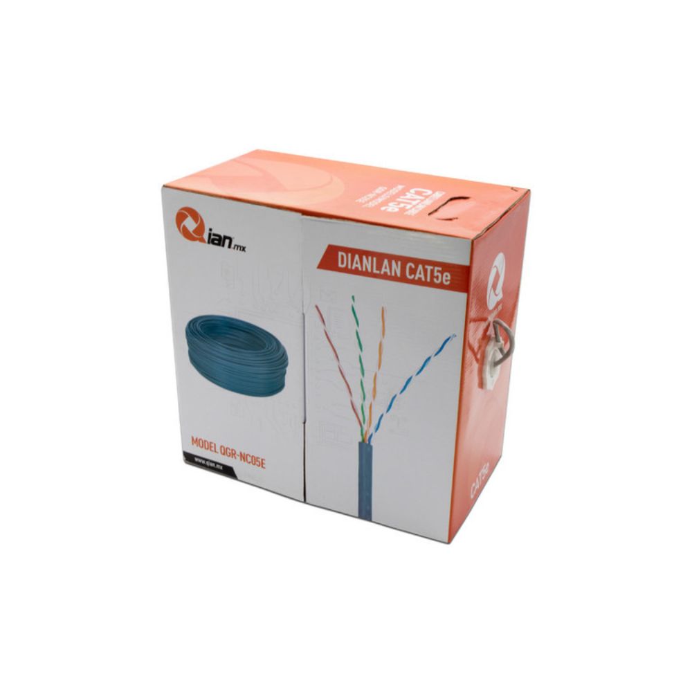 BOBINA UTP QIAN 305 MTS / CAT5E / INTERIOR /GRIS /24 AWG /QIAN QHR-CAT5E - Imagen 2
