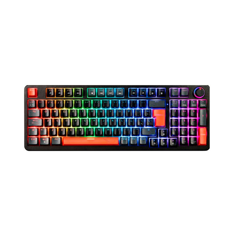 TECLADO MECANICO NACEB (NA-0972N) GAMER, RED PHYTON, SWITCH BROWN, RGB