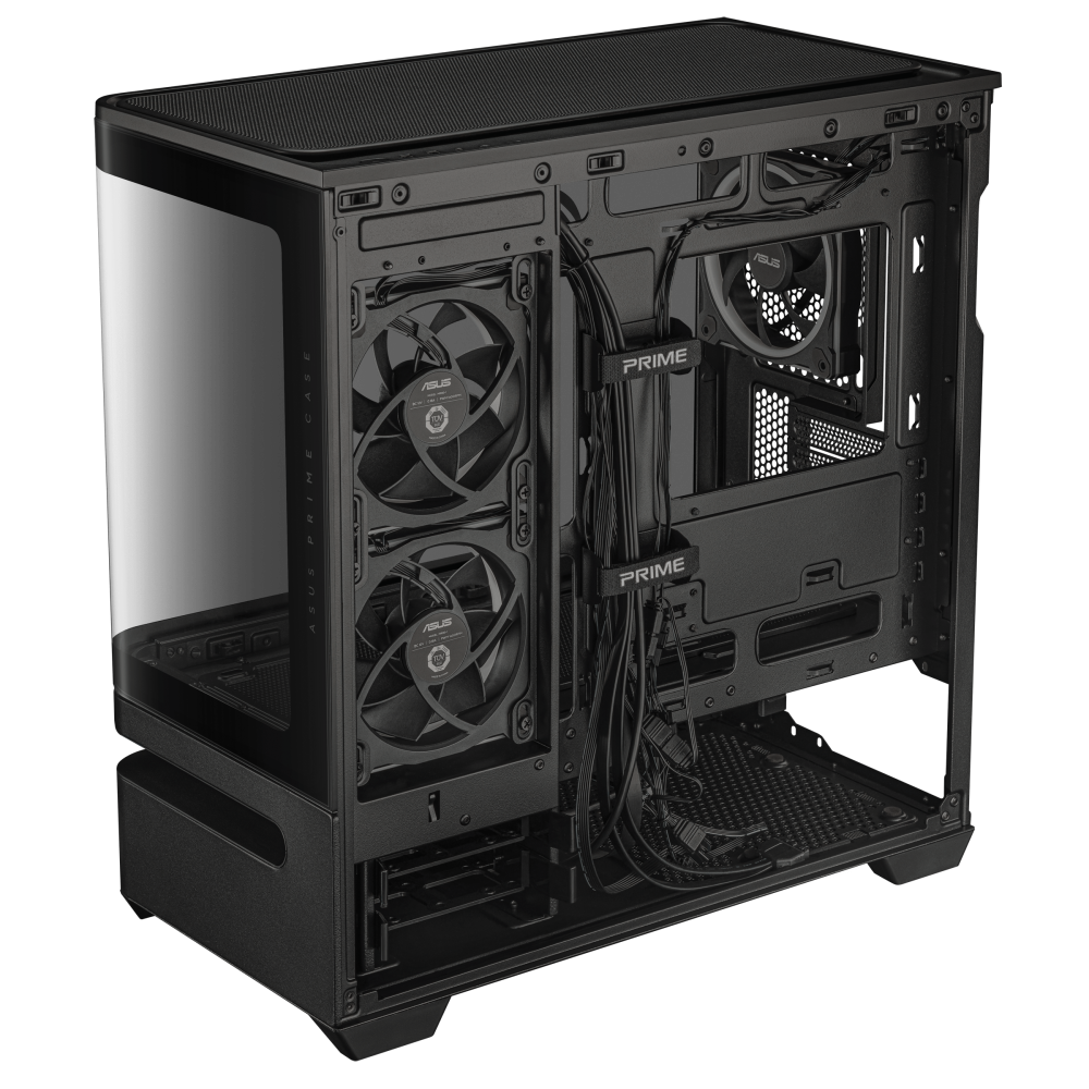 GABINETE ASUS (PRIME AP202 TG ARGB BLACK) NEGRO, MEDIA TORRE VIDRIO TEMPLADO CURVO S/FUENTE - Imagen 11