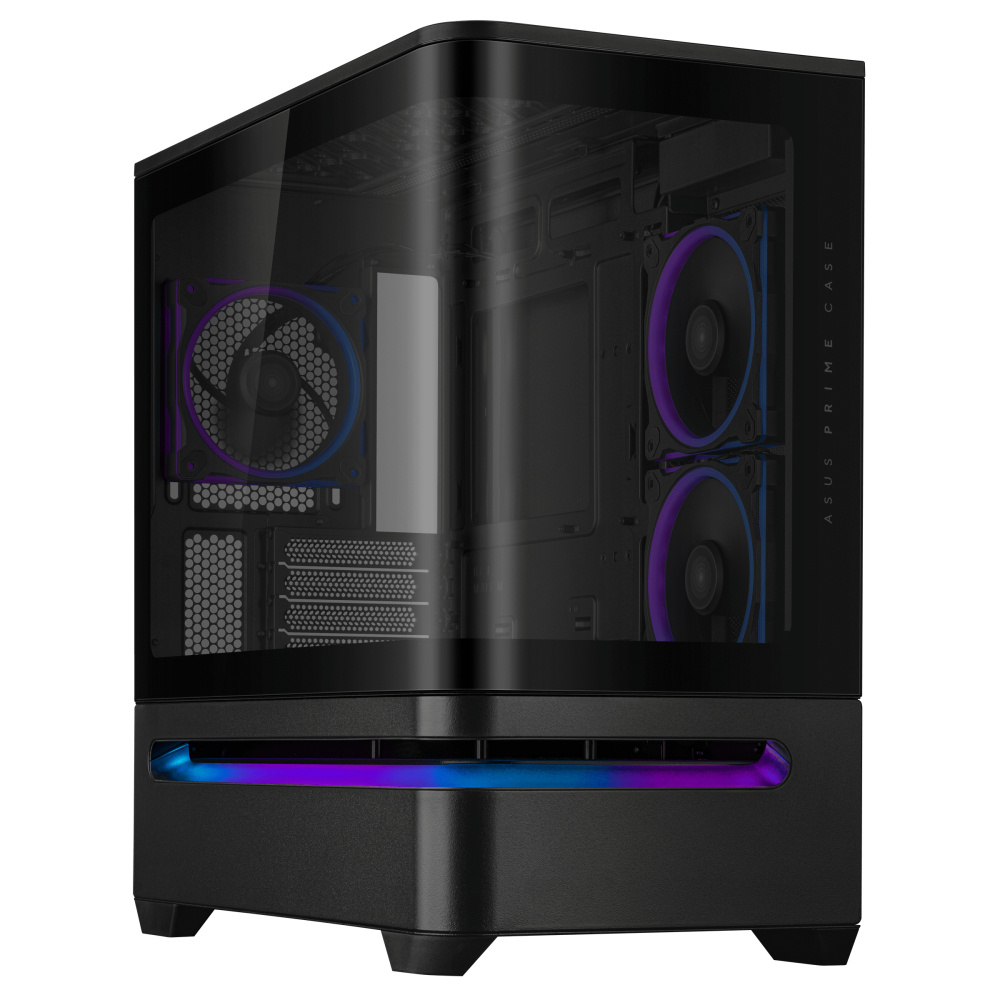 GABINETE ASUS (PRIME AP202 TG ARGB BLACK) NEGRO, MEDIA TORRE VIDRIO TEMPLADO CURVO S/FUENTE - Imagen 2