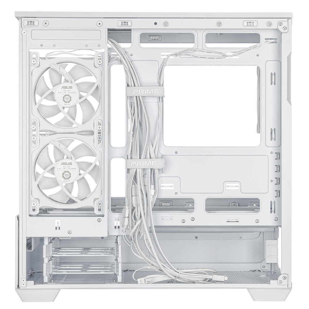 GABINETE ASUS (PRIME AP202 TG ARGB WHITE) BLANCO, MEDIA TORRE VIDRIO TEMPLADO CURVO S/FUENTE - Imagen 10