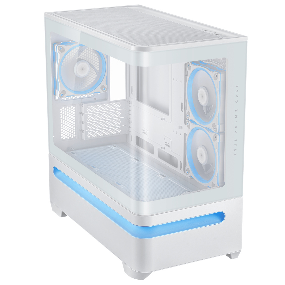 GABINETE ASUS (PRIME AP202 TG ARGB WHITE) BLANCO, MEDIA TORRE VIDRIO TEMPLADO CURVO S/FUENTE - Imagen 3