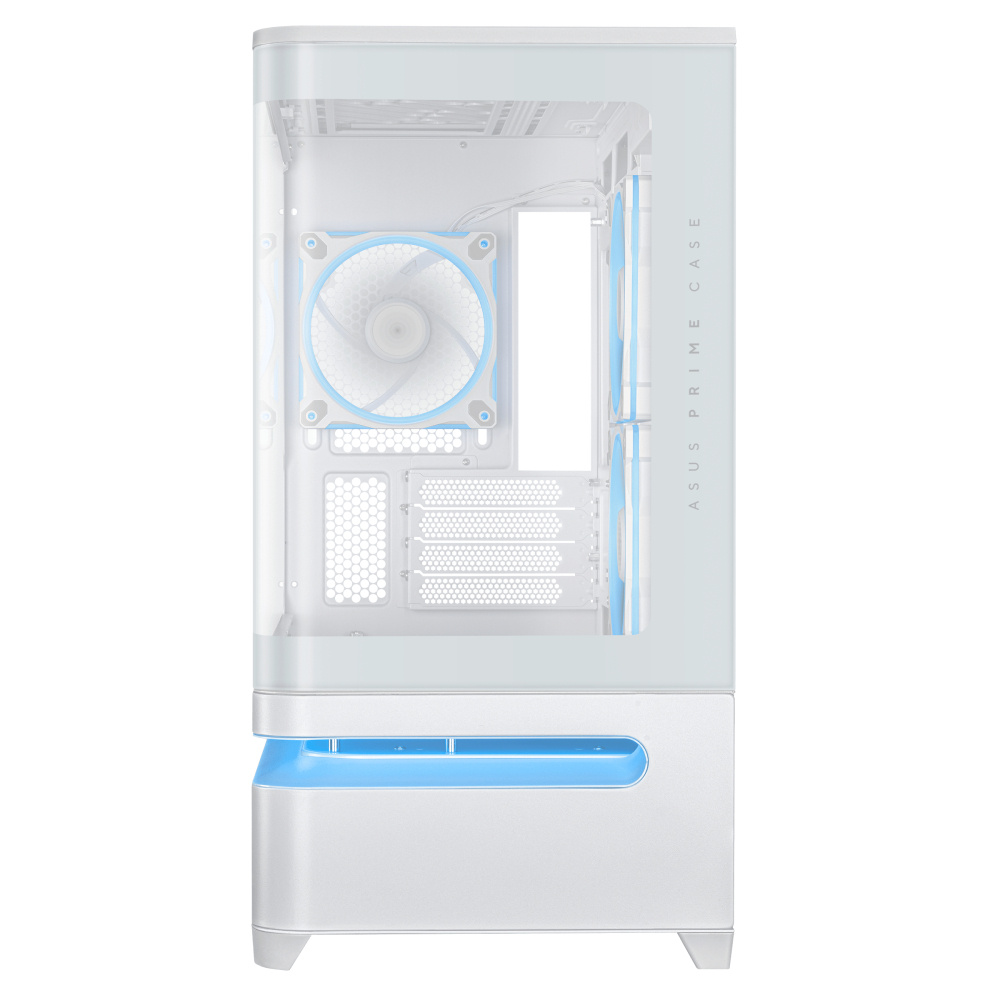 GABINETE ASUS (PRIME AP202 TG ARGB WHITE) BLANCO, MEDIA TORRE VIDRIO TEMPLADO CURVO S/FUENTE - Imagen 4