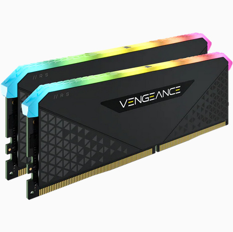 MEMORIA DIMM DDR4 CORSAIR (CMG32GX4M2E3200C16) 32GB 3200MHZ (2X16GB) VENGEANCE RGB RS, NEGRO, 1.35 - Imagen 2