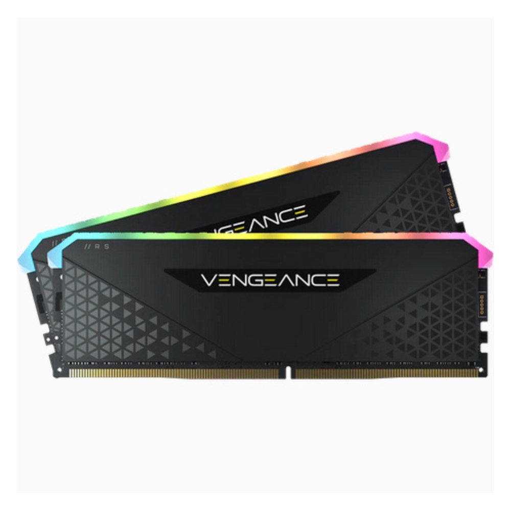 MEMORIA DIMM DDR4 CORSAIR (CMG32GX4M2E3200C16) 32GB 3200MHZ (2X16GB) VENGEANCE RGB RS, NEGRO, 1.35