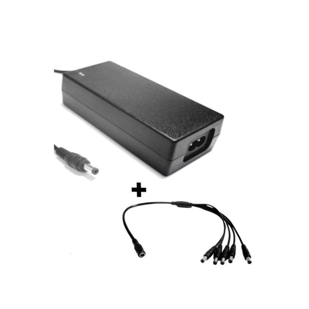 Paquete SAXXON uFP12VDC41APAQ Fuente de Poder Regulada 12 VCC 4.1A con Divisor para 5 Cámaras