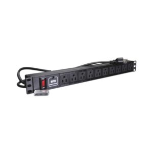 sbe-tech-sbe-tc010spv-pdu-horizontal-con-10-contactos-polarizados-supresor-de-picos-y-diseno-para-montaje-en-rack-de-19-y-1u