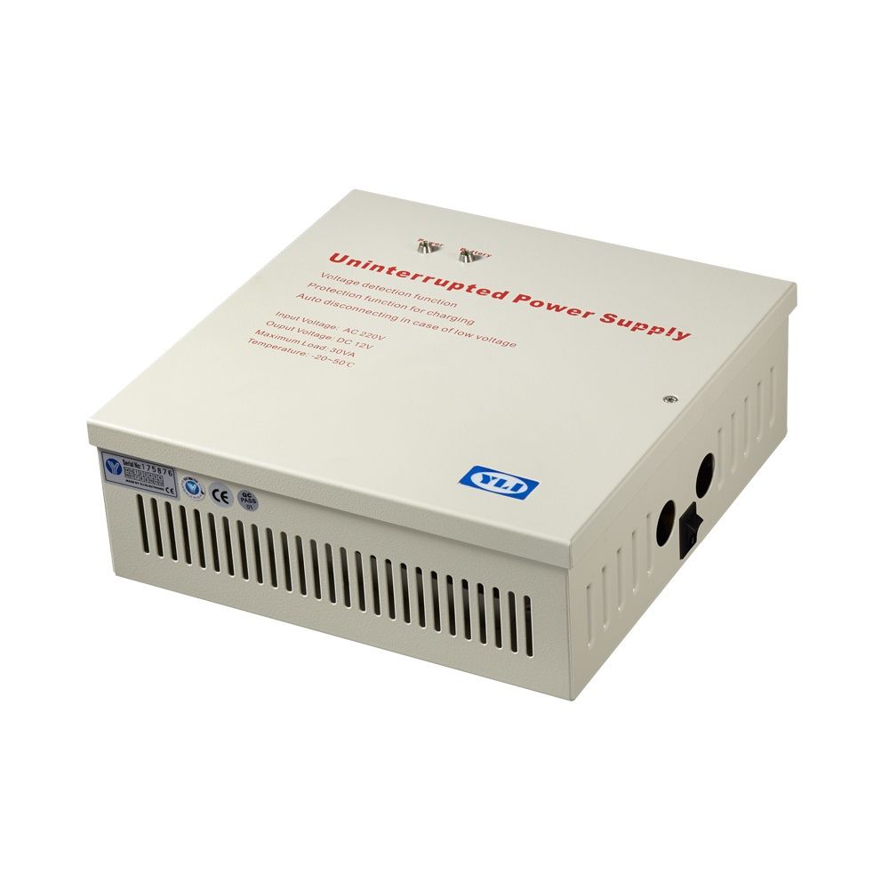 Fuente de Energía YLI YP902123 para Control de Acceso con Gabinete y Soporte para Batería de Respaldo