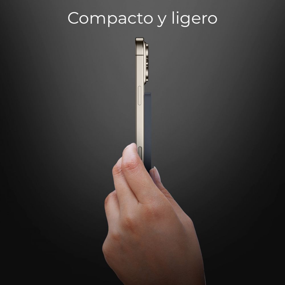 POWERBANK ACTECK(AC-945639)ENERGON GO SLIM PRO PM50 5 000MAH CARGA INALAMBRICA MAGENTICA 20W QI2 NEGRO - Imagen 5