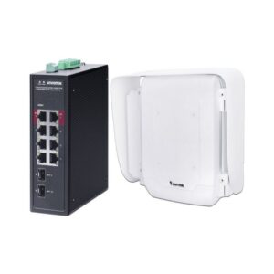 Kit Switch PoE Administrable VIVOTEK AWIHB1040EXT 8 Puertos 300W con Gabinete IP66 IK10