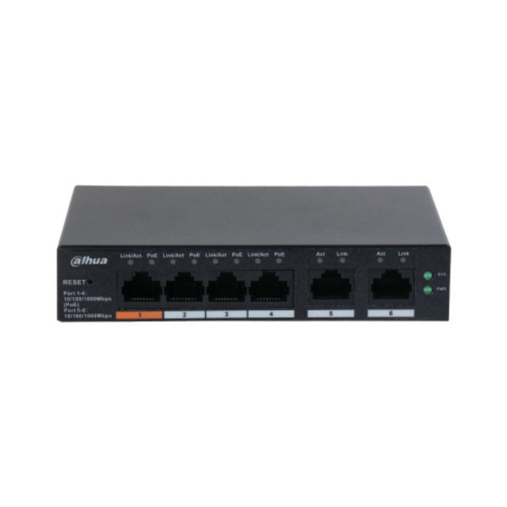 Switch PoE Dahua DH-CS4006-4GT-60-V2 6 Puertos Gigabit 4 PoE 60W DoLynk Care Hasta 250 Metros - Imagen 2