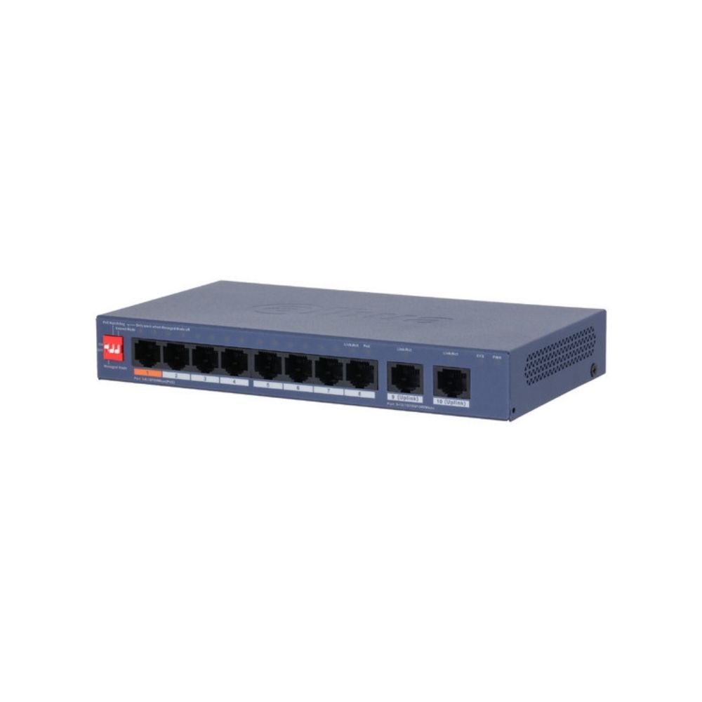 Switch PoE Dahua DH-CS4010-8ET2GT-60 10 Puertos 60W Uplink Gigabit DoLynk Care