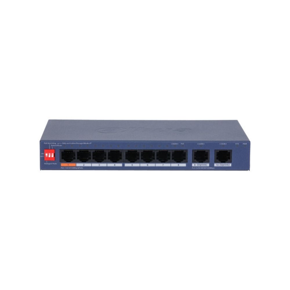 Switch PoE Dahua DH-CS4010-8ET2GT-60 10 Puertos 60W Uplink Gigabit DoLynk Care - Imagen 2