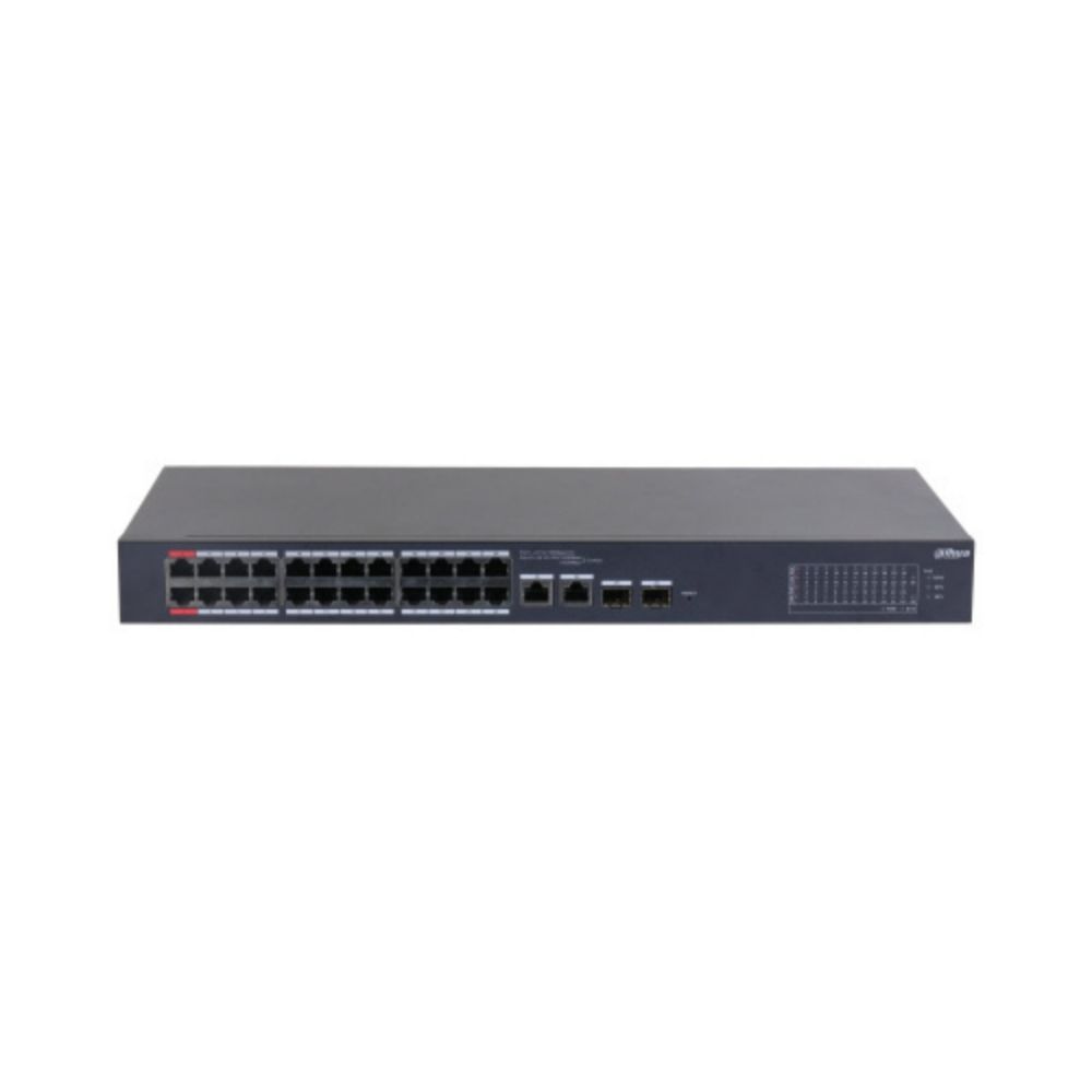 Switch PoE Dahua CS4226-24ET-240 26 Puertos 24 PoE 240W 2 SFP DoLynk Care Hasta 250 Metros