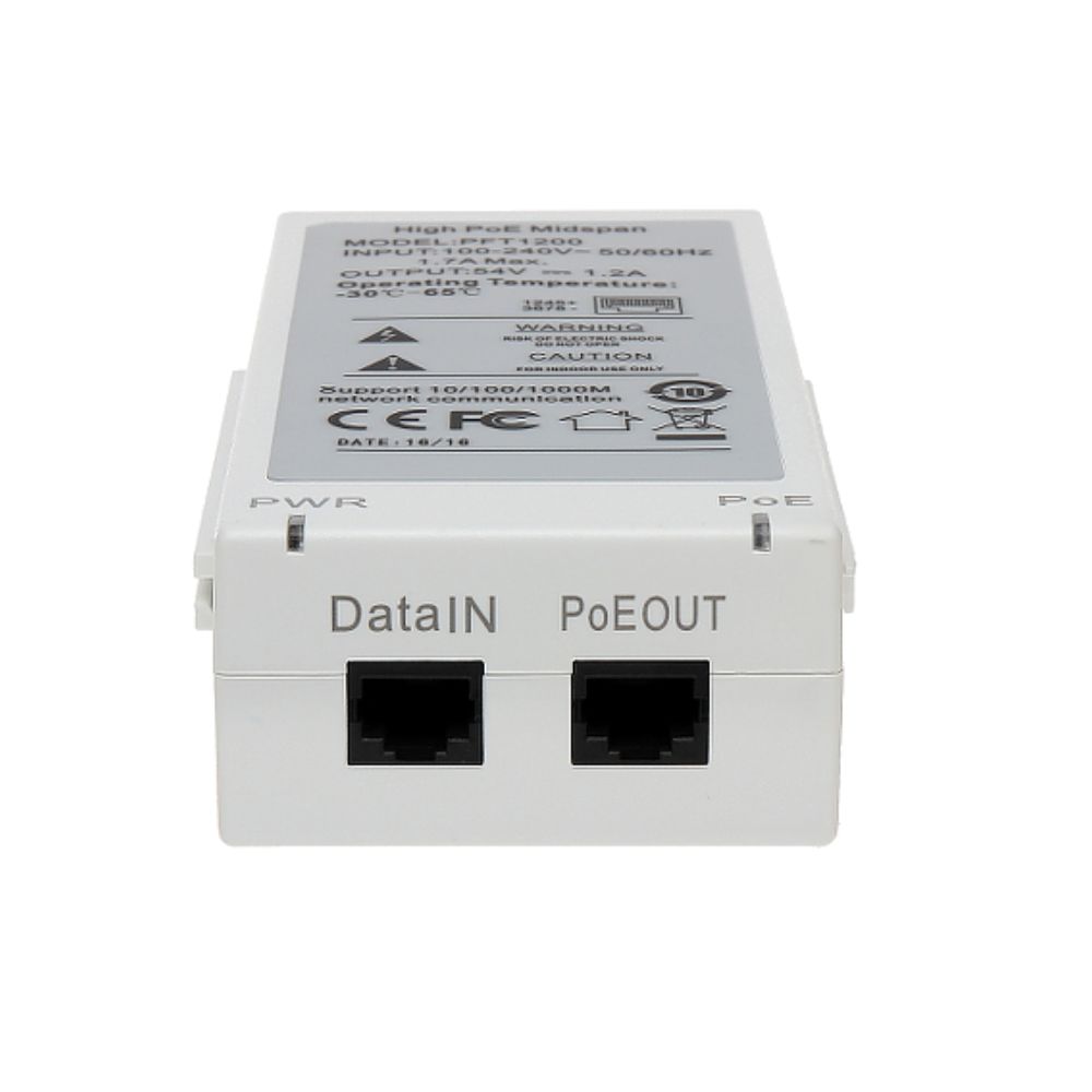 Inyector Hi-PoE Dahua PFT1200 Midspan Gigabit 60W para Cámaras PTZ - Imagen 3