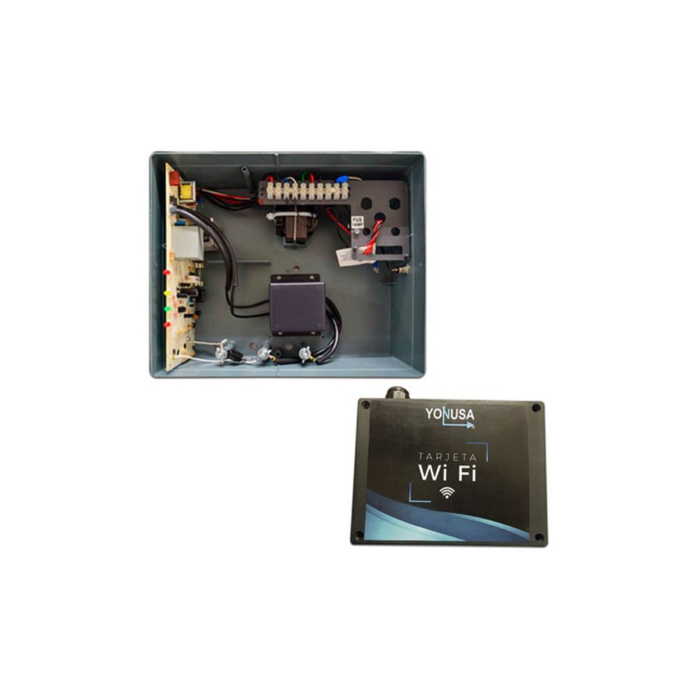 Paquete Energizador para Cerco Eléctrico Yonusa EYNG12001WIFI 12,500V WiFi hasta 2,500 Metros