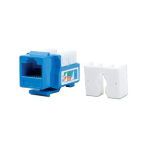 Módulo Jack Keystone Cat5e con Terminación 110 (Punchdown) para Faceplate - Color Azul