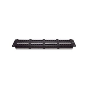 Panel de Parcheo de Impacto (110) UTP de 48 Puertos Cat6, 19 Pulgadas (48.26 cm), 2U, con Barra para Organizar Cable