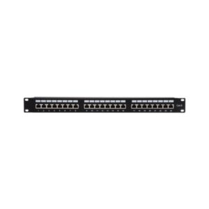 Panel de Parcheo de Impacto (110) Blindado (STP) de 24 Puertos Cat6, 19 Pulgadas