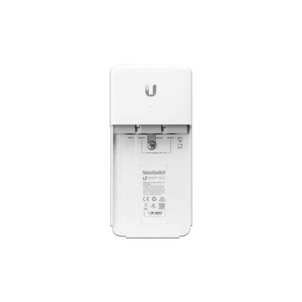 Switch Ubiquiti N-SW Nano Gigabit PoE para Exterior 1 Entrada PoE Pasivo y 3 Salidas PoE Pasivo - Imagen 3