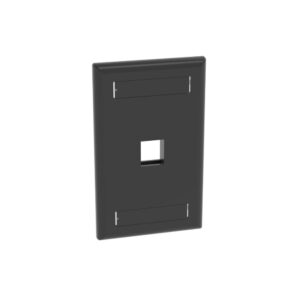 Placa de Pared Vertical, Salida Para 1 Puerto Keystone, Con Espacios Para Etiquetas, Color Negro